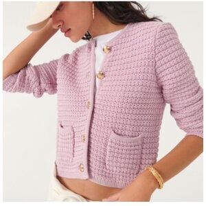 ba&sh GASPARD Cardigan Lilac Purple Sz S